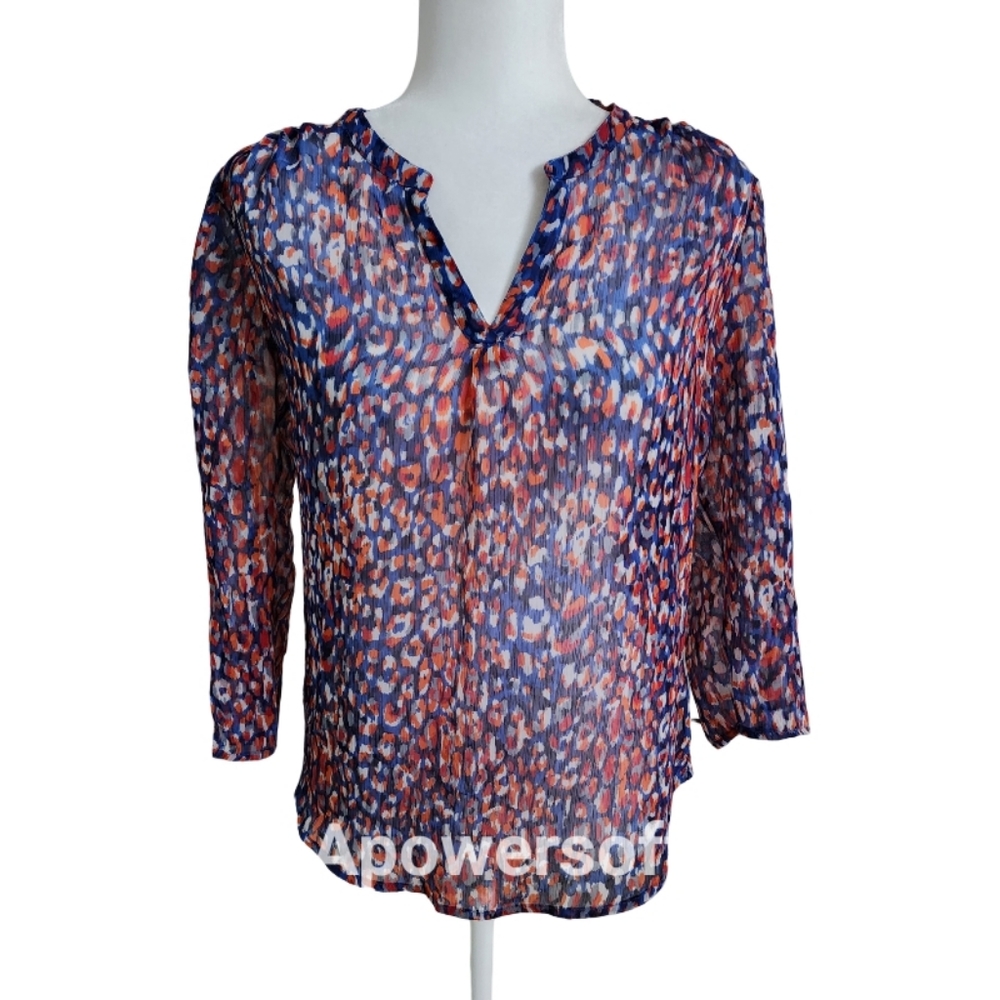 Liz Claiborne Sheer Colorful Tunic Top